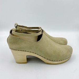 No. 6 Store T-Strap Suede Clogs, Celery, Size 42